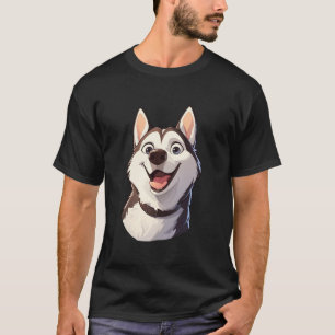 Camiseta Dono de Cachorro Cartoon Husky Siberiano Amante de