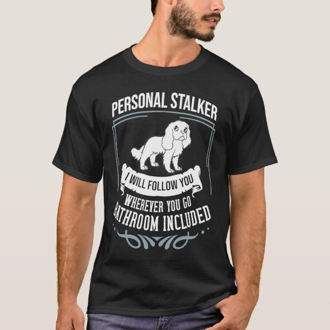 Camiseta Dono de Cachorro Cavalier King Charlies Spaniel Fi (Frente)