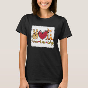 Camiseta Dono de Cachorro Corgi Paz Amor Homem Mulher Desco