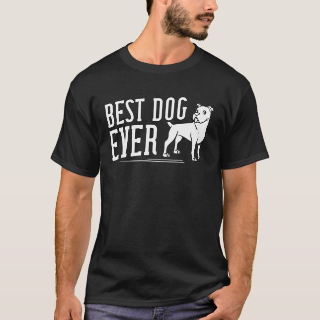 Camiseta Dono de cachorro da raça American Pitbull Terrier  (Frente)