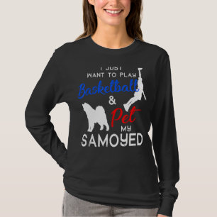 Camiseta Dono de Cachorro de Basquete Engraçado Samoyed, Xm