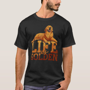 Camiseta Dono de Cachorro Golden Retriever A Vida é Dourada