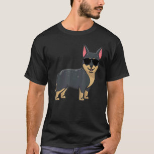 Camiseta Dono de Cachorro Heeler com Óculos de Sol Engraçad