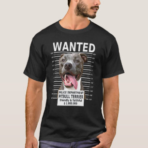 Camiseta Dono de Cachorro Pitbull Terrier Procurado