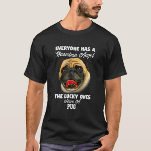 Camiseta Dono de Cachorro Pug Todos Têm um Anjo da Guarda F