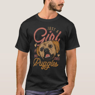 Camiseta Dono de cachorro Puggle Garotas Mulheres Adorável 