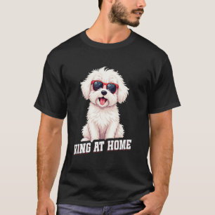 Camiseta Dono de Cão Coton De Tulear Rei Amante de Cachorro