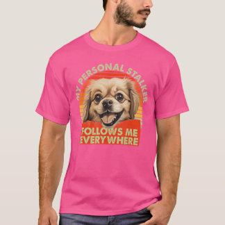 Camiseta Dono de Cão da Raça Spaniel Tibetano Engraçado Me