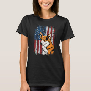Camiseta Dono de Corgi Patriótico da Bandeira Americana Wel