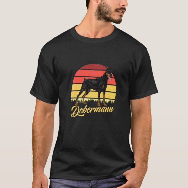 Camiseta Dono de Dobermann Retro Doberman Vintage (Frente)