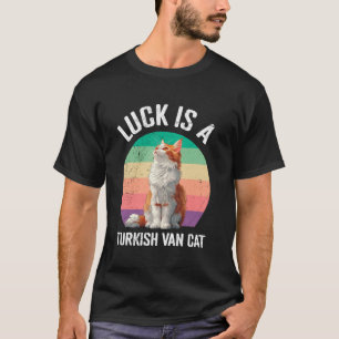 Camiseta Dono de gato A SORTE É UM GATO TURCO VAN Engraçado