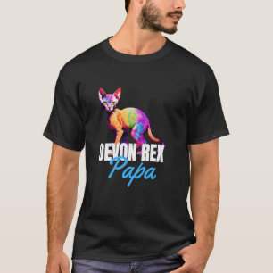 Camiseta Dono de Gato Bonito Colorido Devon Rex Papai Menin