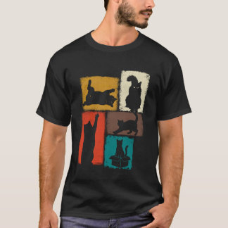 Camiseta Dono de Gato Colagem Vintage Pai Mãe Amante de Gat