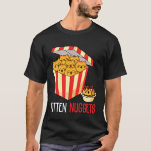 Camiseta Dono de Gato Engraçado Kitten Nuggets Comida Troca