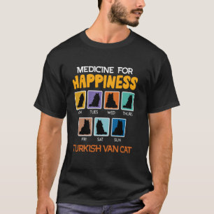 Camiseta Dono de Gato MEDICINA PARA FELICIDADE TURCO DE GAT
