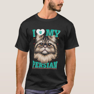 Camiseta Dono de Gato Persa EU AMO MEUS Amantes de Gatos PE