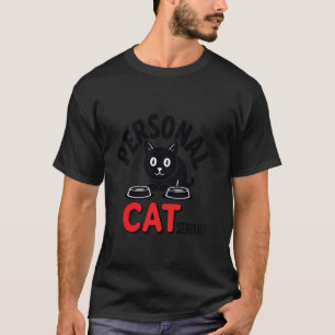 Camiseta Dono de Gato Preto Engraçado Servo Pessoal de Gato