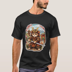 Camiseta Dono de gato Samjurai Amante da arte japonesa trad