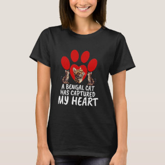 Camiseta Dono de Gato UM GATO BENGALA CATIVEI O MEU CORAÇÃO