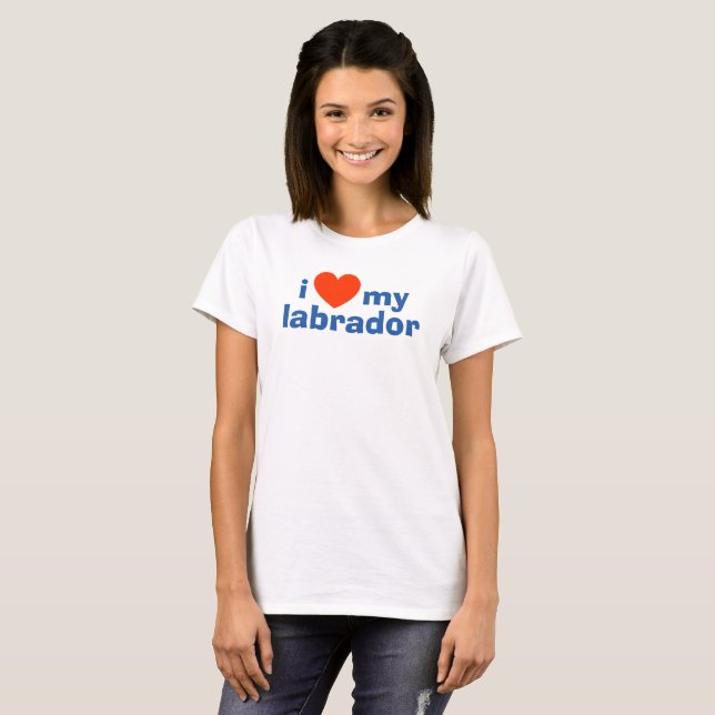 Camiseta Dono de labrador. Eu amo meu labrador (Frente Completa)