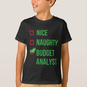 Camiseta Dono de Natal do Analista de Orçamento Engraçado P