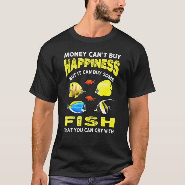 Camiseta Dono de Peixe Manter Peixes Dinheiro Não Pode Comp (Frente)