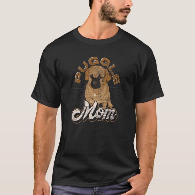 Camiseta Dono de Pet Mãe de Puggle Dia das Mães (Frente)