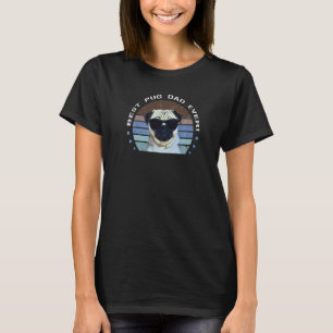 Camiseta Dono de Pug Fofo Melhor Pai de Pug de Todos os Tem