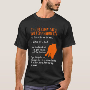 Camiseta Donos de Gatos Engraçados DEZ MANDAMENTOS DOS GATO