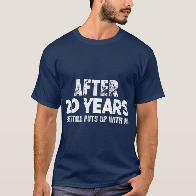 Camiseta Dons de aniversário para o marido Engraçado 20 ano (Frente)