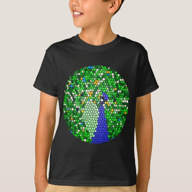 Camiseta Dons impressionantes de mosaico Peacock personaliz (Frente)