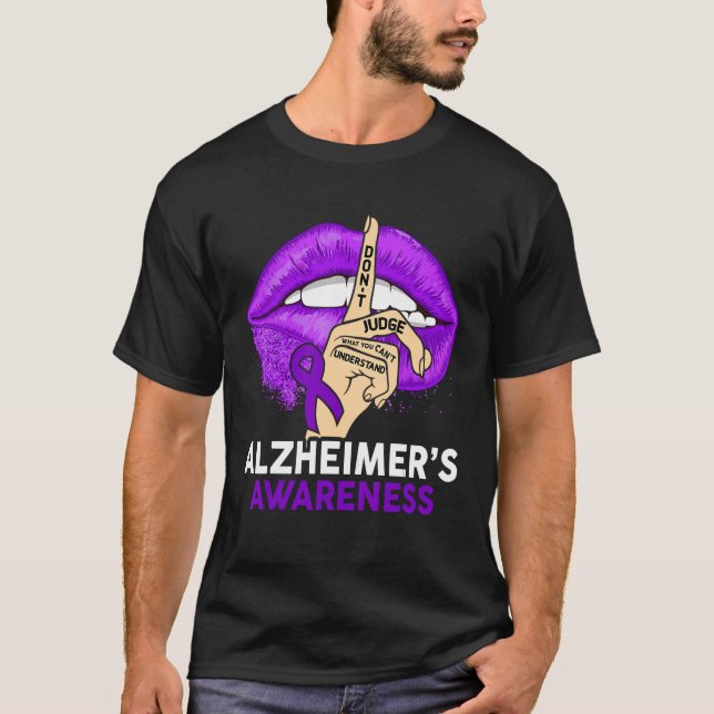 Camiseta Dont Judge What You Cant Understand Alzheimers Pur (Frente)