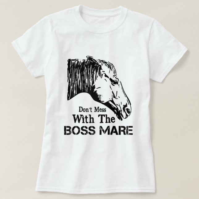 Camiseta Dont Mess With The Boss Mare Shirt Raglan Baseball (Frente do Design)
