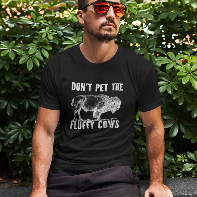 Camiseta Don't Pet The Fluffy Cows Bison Vintage (Criador carregado)