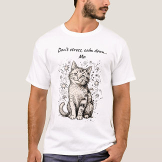 Camiseta "Don't Stress, Calm Down" Cotton T-Shirt