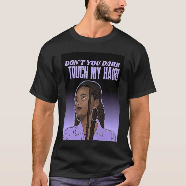 Camiseta Dont Touch Hair Braids Black Woman Respect Brown G (Frente)