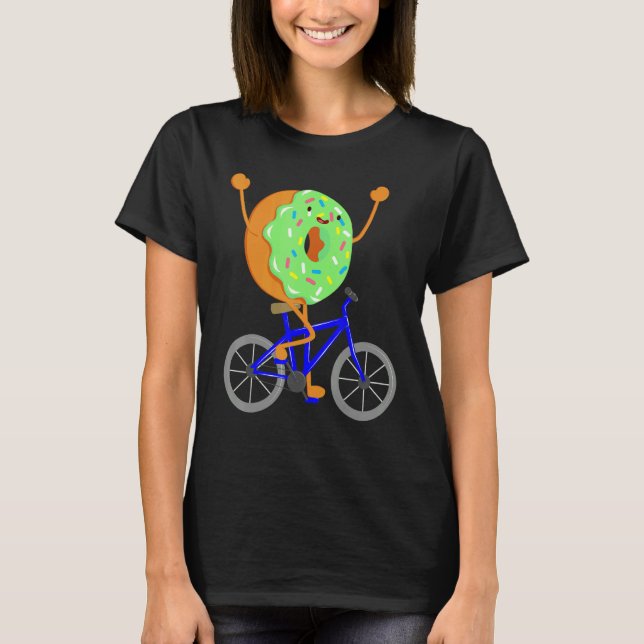 Camiseta Donut Bike Wheels Bicycle Cyclist Food  Cycling Th (Frente)