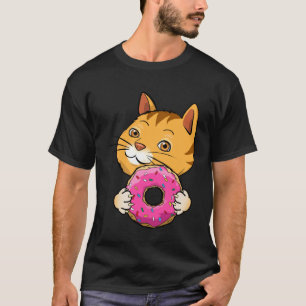 Camiseta Donut Crianças Fofas Mania de Gato Único