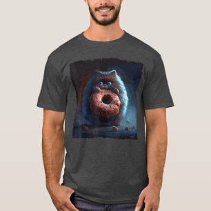 Camiseta Donut de Gato Engraçado para Homens Mulheres menin
