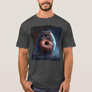 Camiseta Donut de Gato Engraçado para Homens Mulheres menin