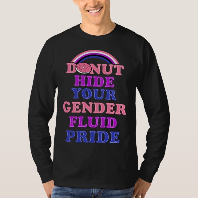 Camiseta Donut Hide Your Genderfluid Pride Genderqueer Aest (Frente)