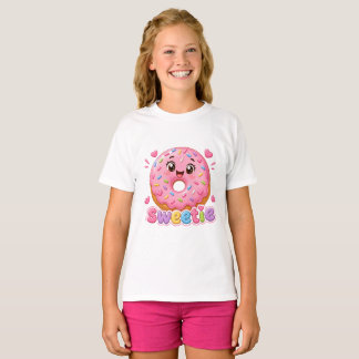 Camiseta Donut Rosa Kawaii Fofa - Doce Donut com Confeitos