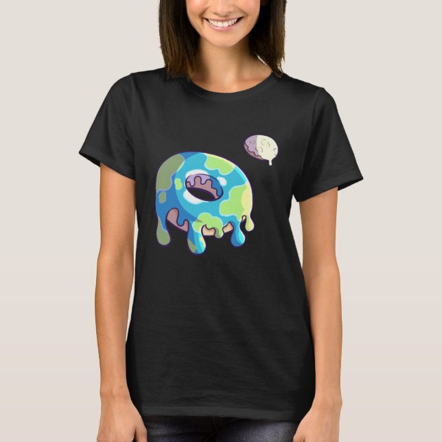 Camiseta Donut Space Party Shop  Earth and Moon Frosted Sol (Frente)