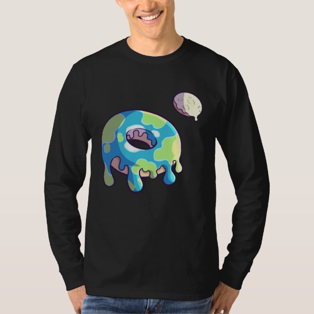 Camiseta Donut Space Party Shop  Earth and Moon Frosted Sol (Frente)