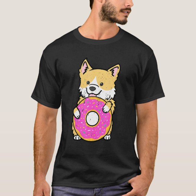Camiseta Donut Vintage Corgi Fofo (Frente)