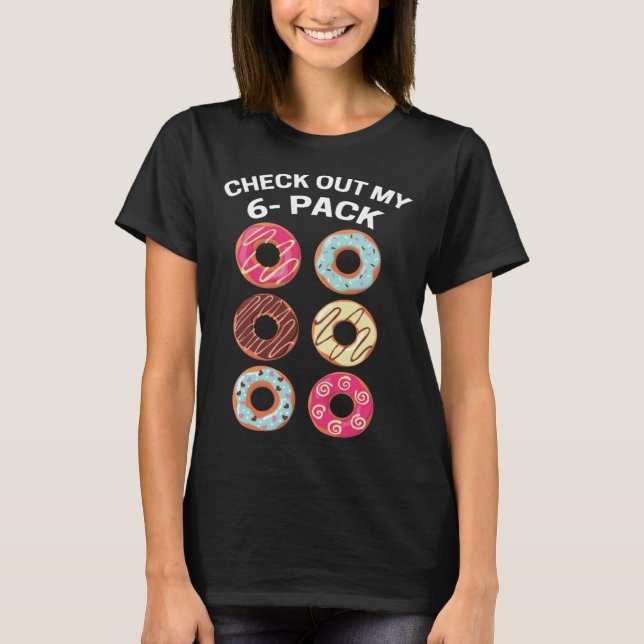 Camiseta Donuts 6 Pack Bodybuilding Workout Exercise Gym (Frente)