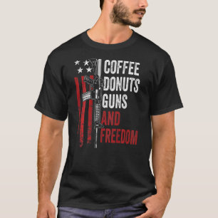 Camiseta Donuts de Café Armas Liberdade Arma Ar15 EUA nas C