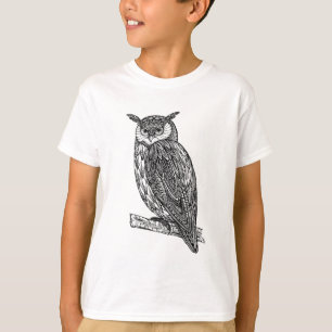 Camiseta Doodle animal da coruja do Totem selvagem