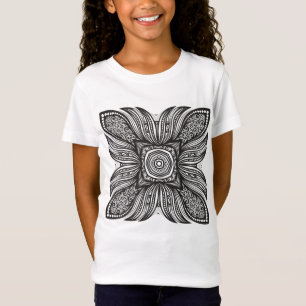 Camiseta Doodle bonito do quadrado da decoração