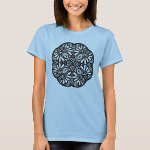 Camiseta Doodle bonito do quadrado preto de Deco